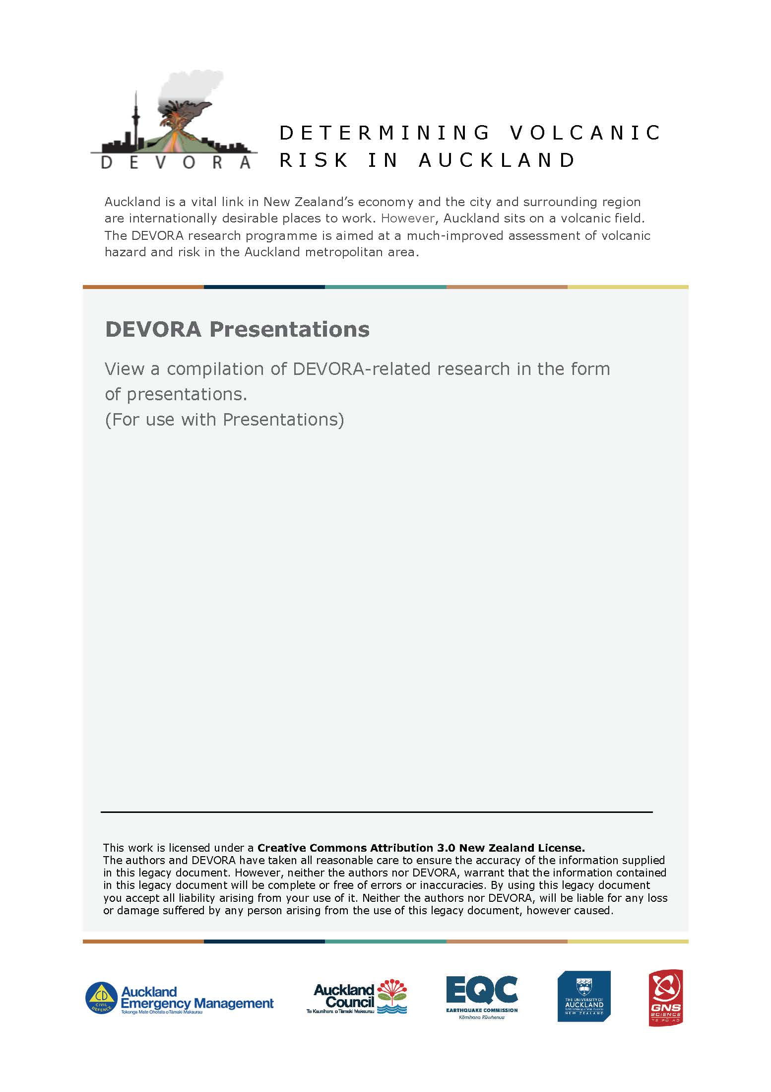 DEVORA Presentations Cover