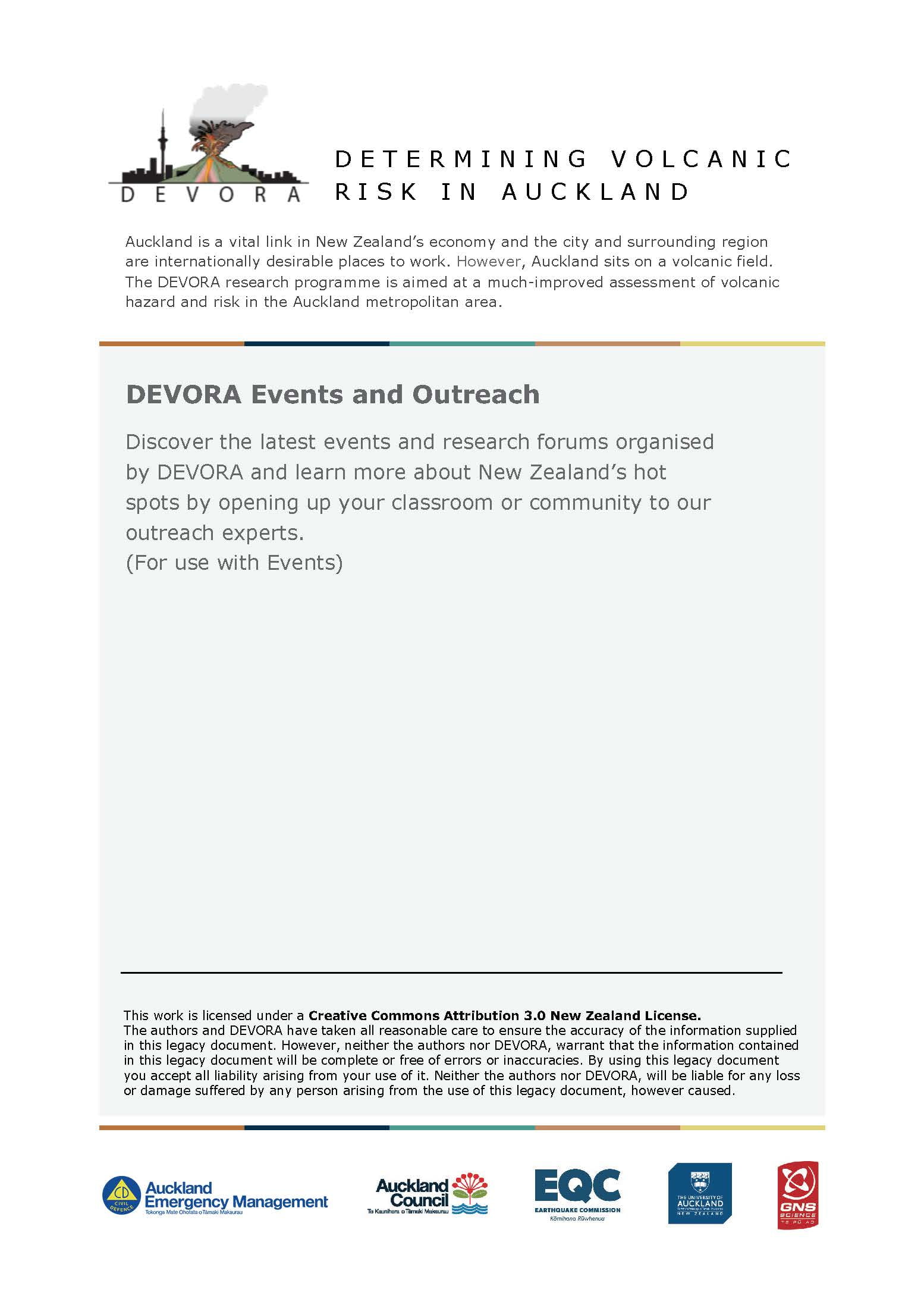 DEVORA Events and Outreach Cover